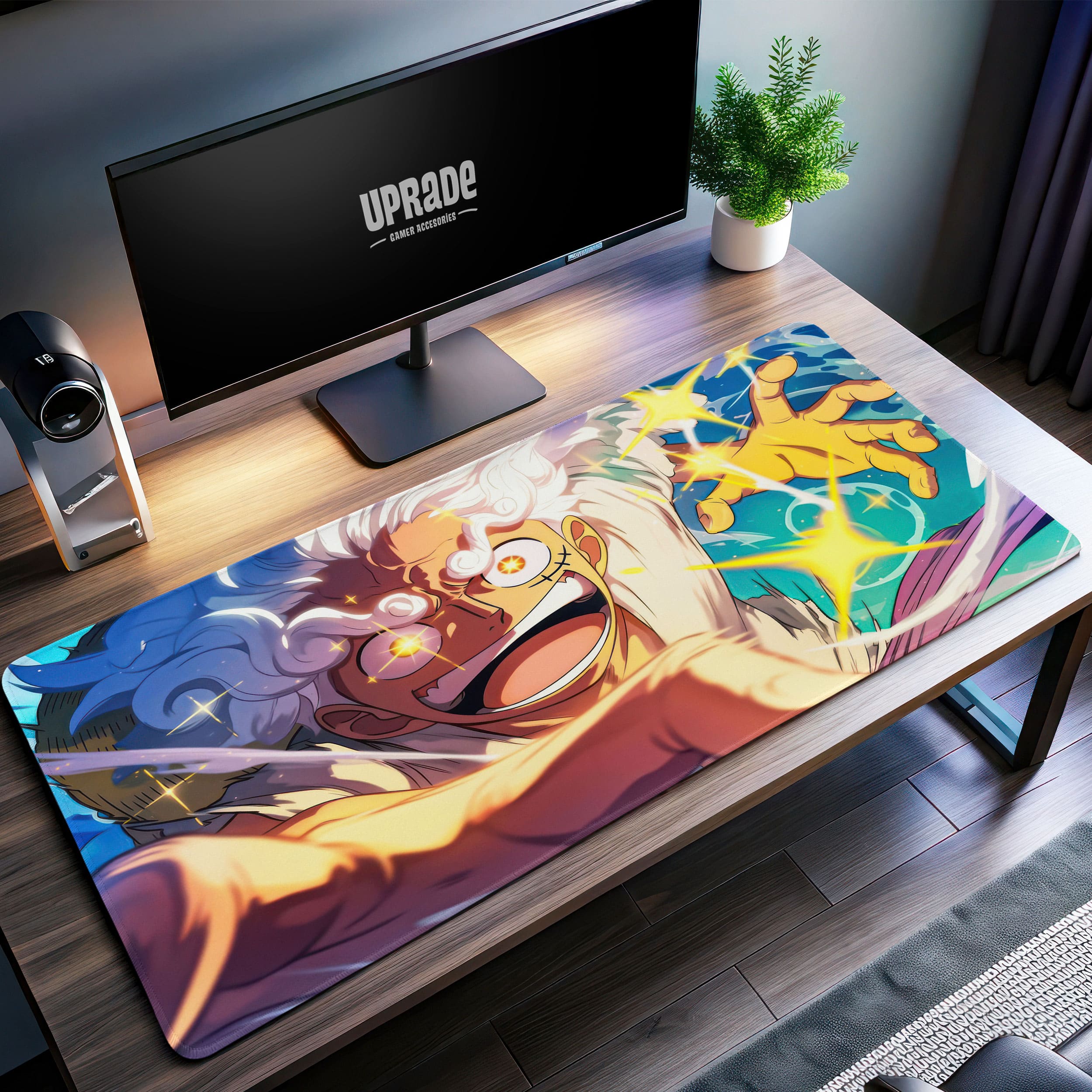 Allleftout One Piece Gear Fifth Luffy Desk Mat, Joyful Power Mouse Pad