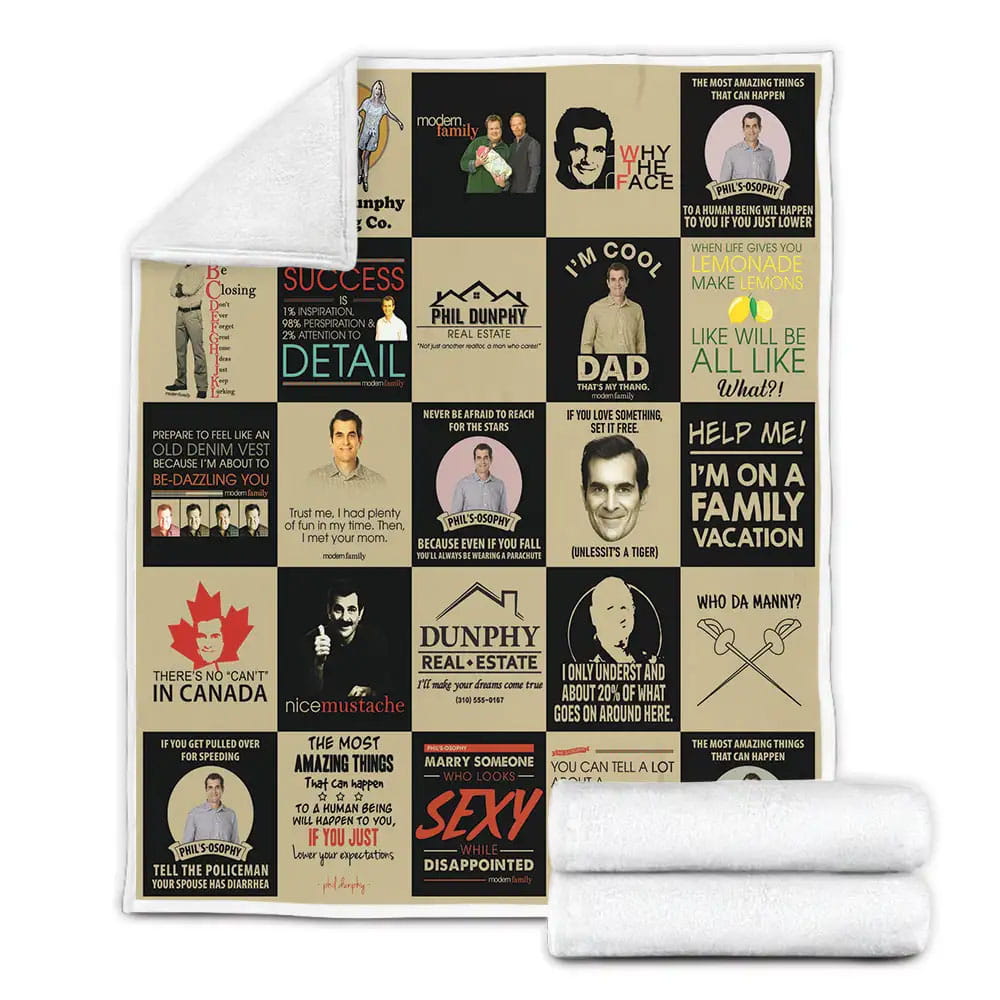 Modern Family Fleece Blanket Gift For Mothers Day Fathers Day