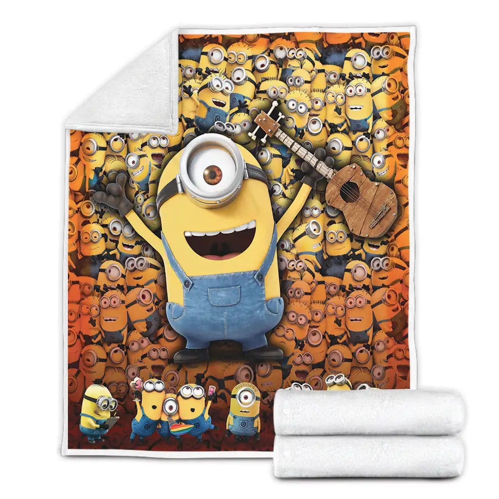 Minions Fleece Blanket Gift For Birthday Halloween Christmas