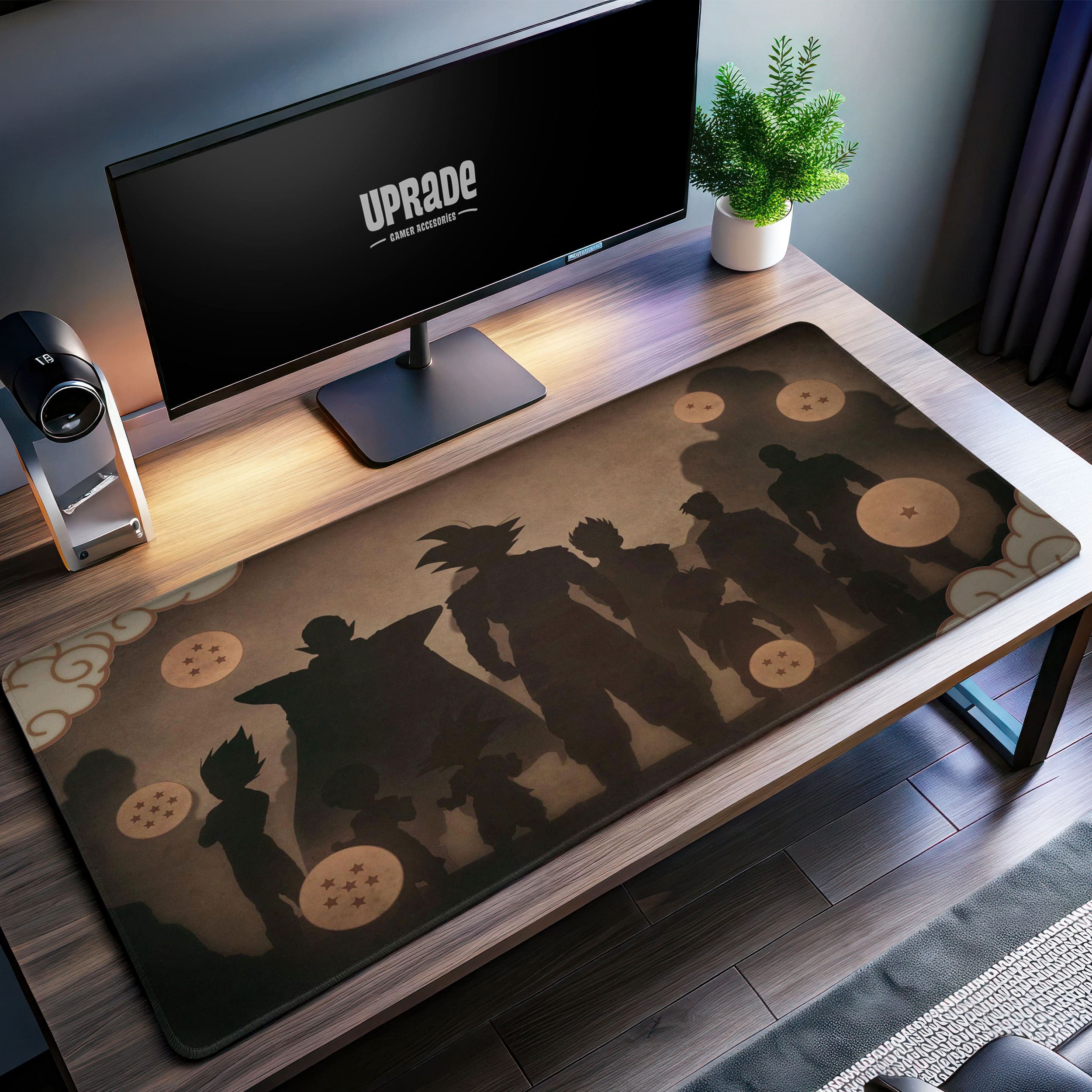 Allleftout Dragon Ball Warriors Desk Mat, Shadow Silhouette Mouse Pad