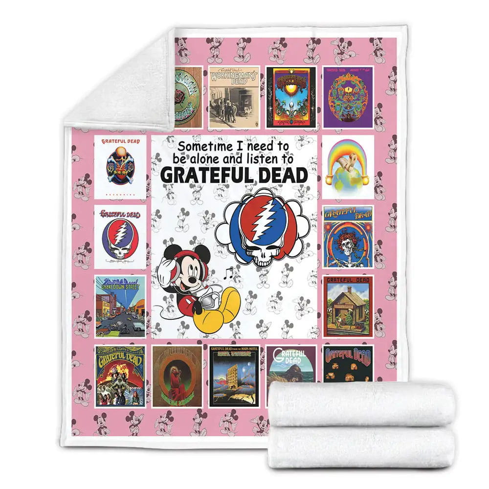 Mickey Grateful Dead Fleece Blanket Gift For Besties
