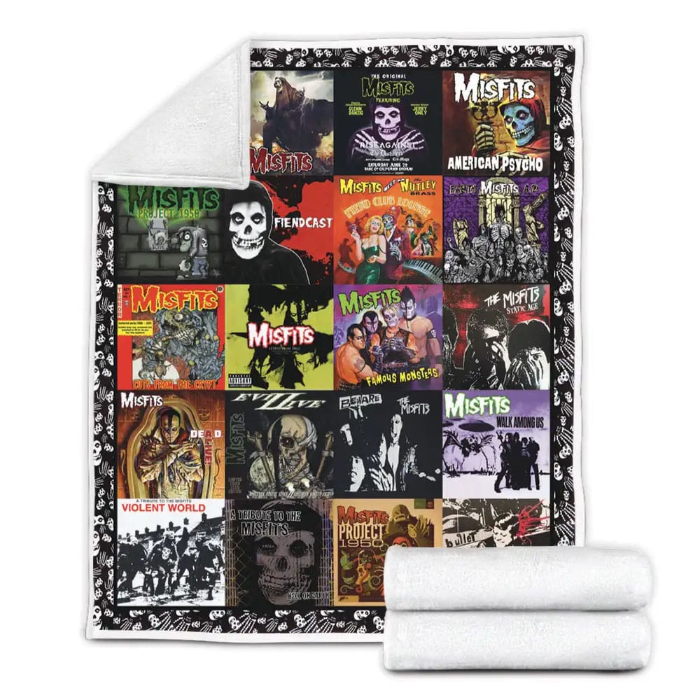 Misfits Albums Cover Poster Fleece Blanket Gift For Mothers Day Fathers Day