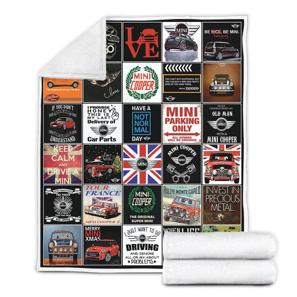 Mini Cooper Parking Only Fleece Blanket 