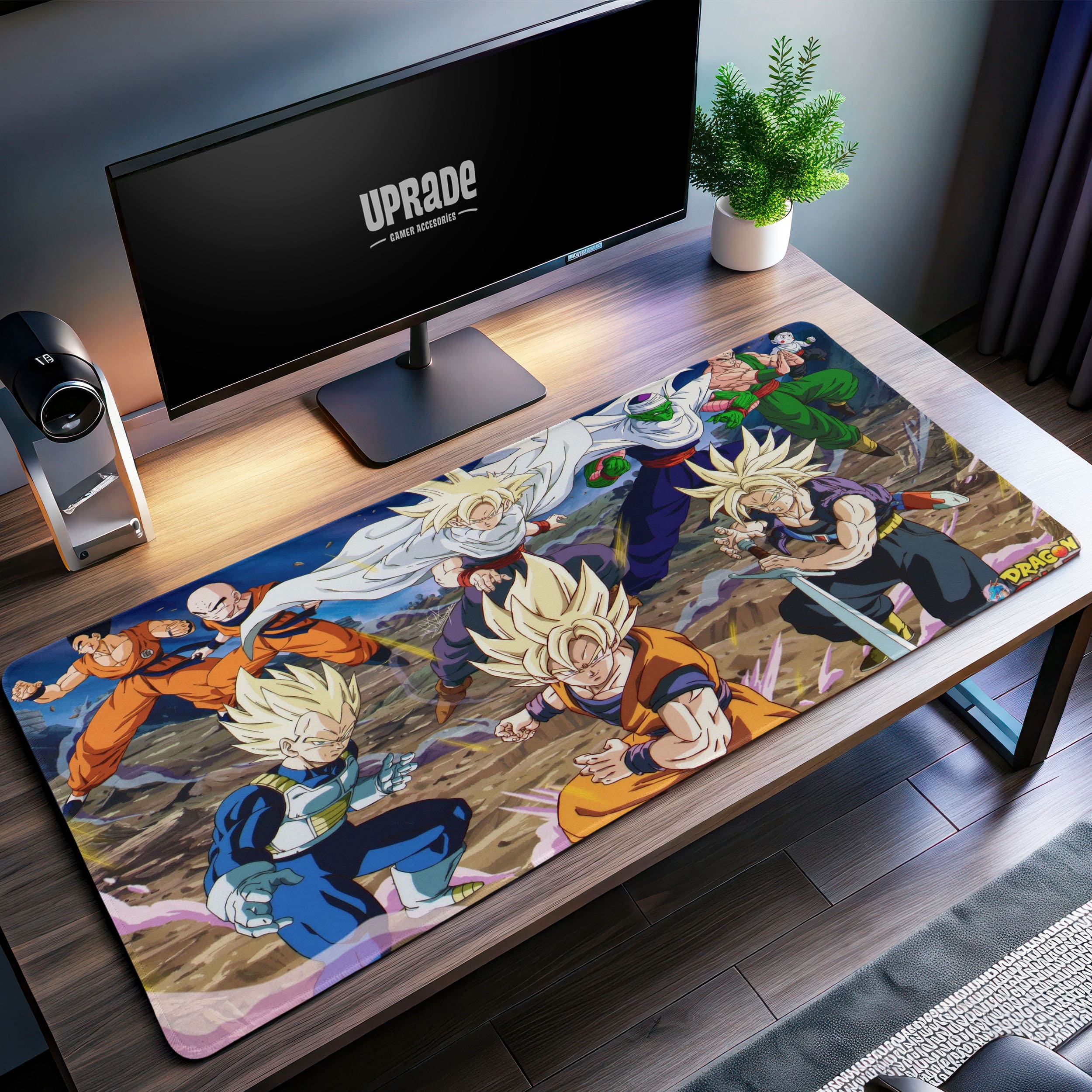 Allleftout Dragon Ball Z Heroes Desk Mat, Super Saiyan Battle Mouse Pad