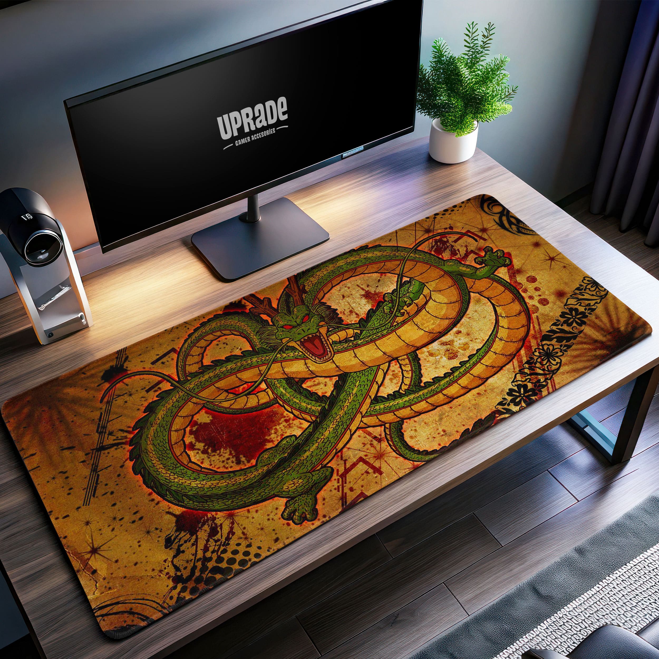 Allleftout Shenron Vintage Desk Mat, Dragon Ball Z Inspired Mouse Pad
