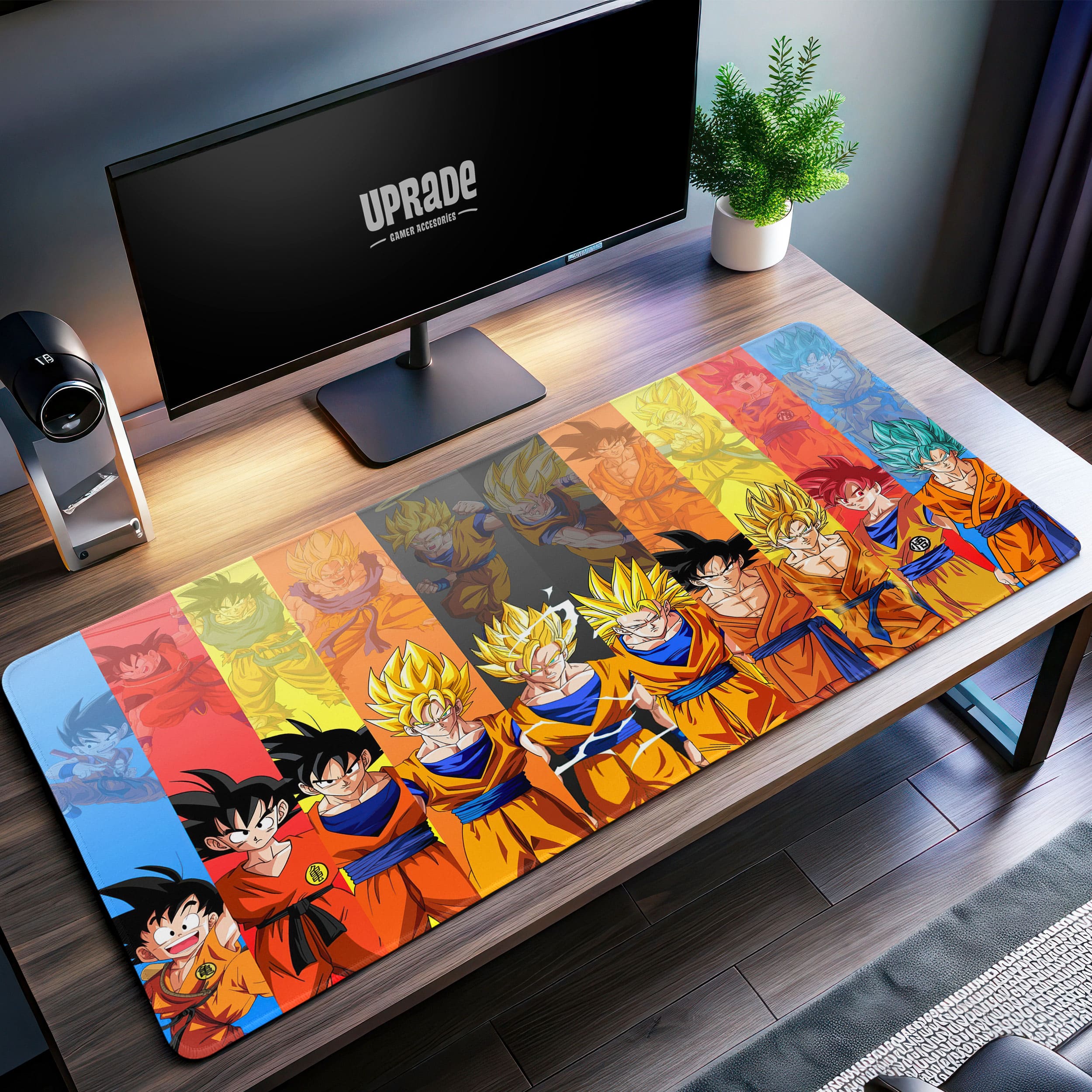 Allleftout Dragon Ball Z Goku Evolution Desk Mat, Saiyan Journey Mouse Pad