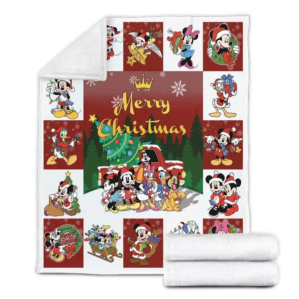 Mickey And Friends Christmas Fleece Blanket Gift For Wife Husband
