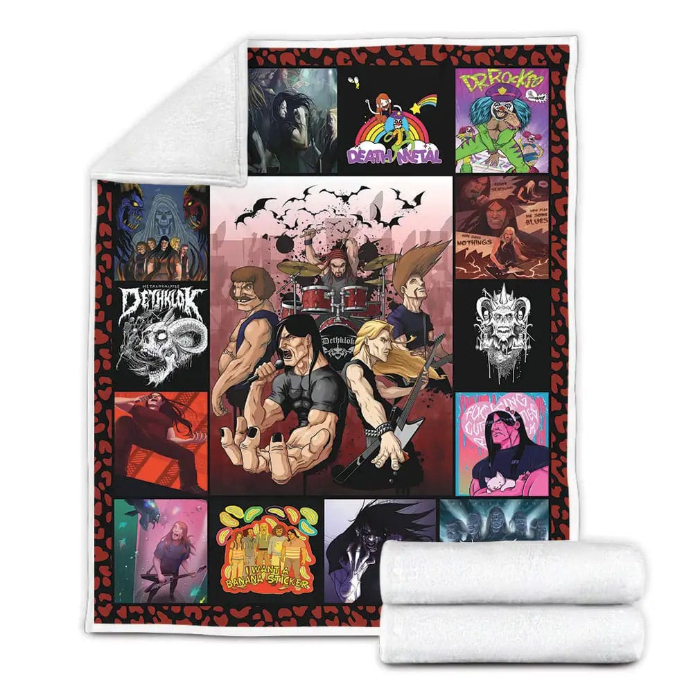 Metalocalypse Collage Fleece Blanket Gift For Wife Husband