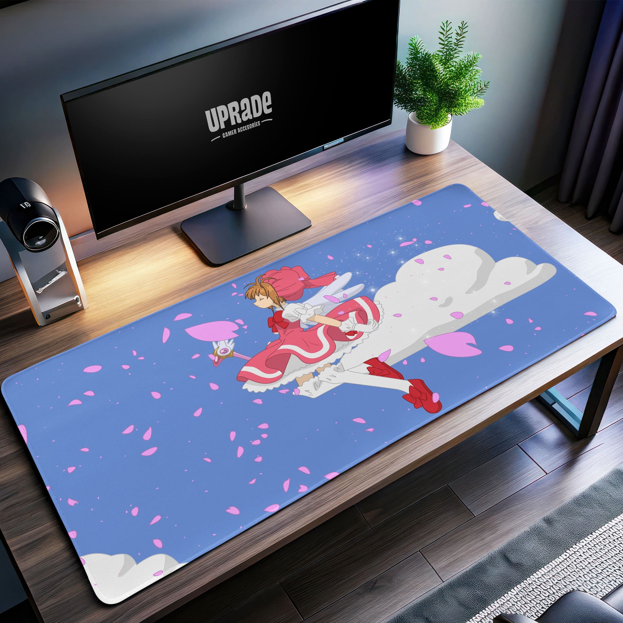 Allleftout Sakura Sky Ride Desk Mat, Cardcaptor Inspired Mouse Pad