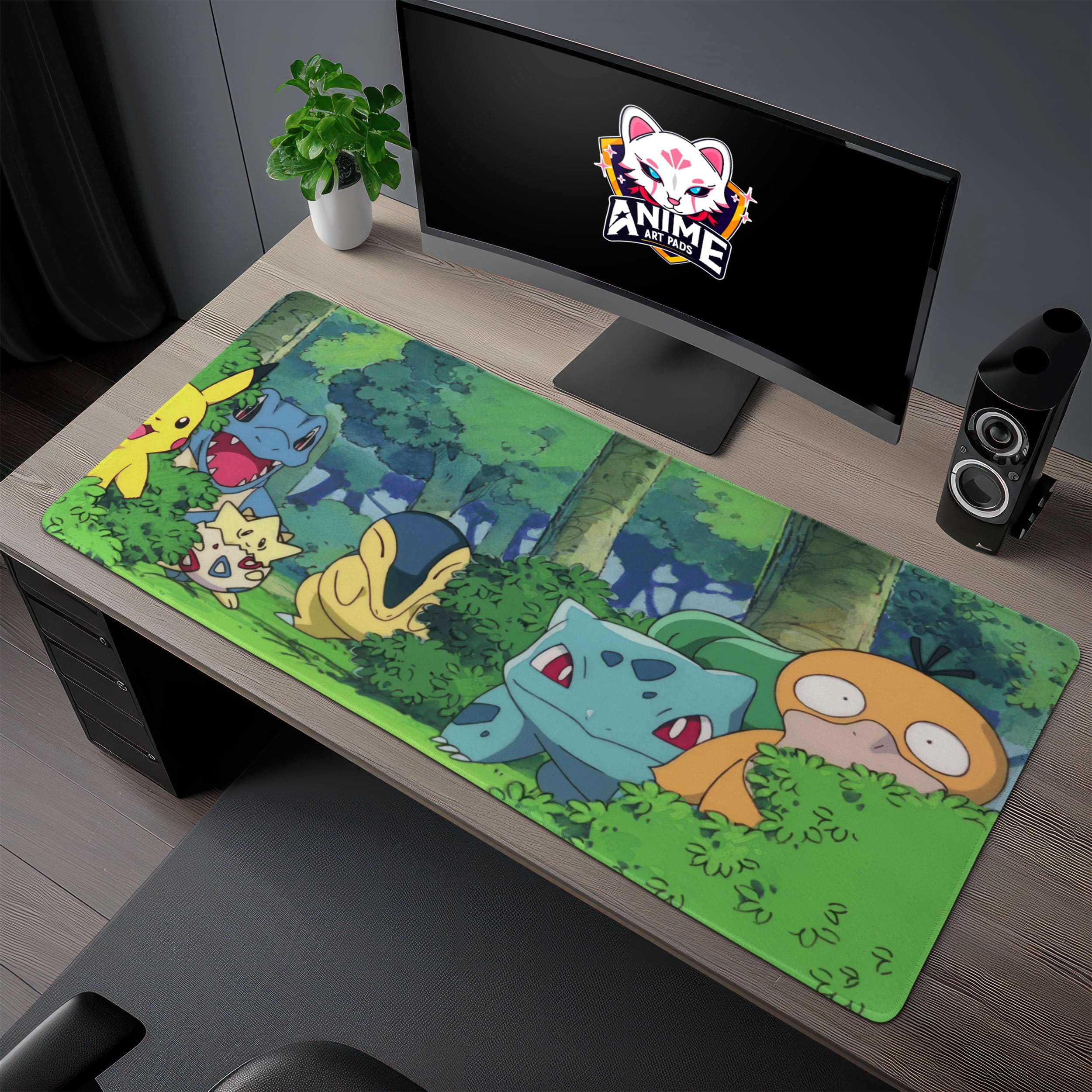 Allleftout Forest Friends Desk Mat, PokMon Mouse Pad