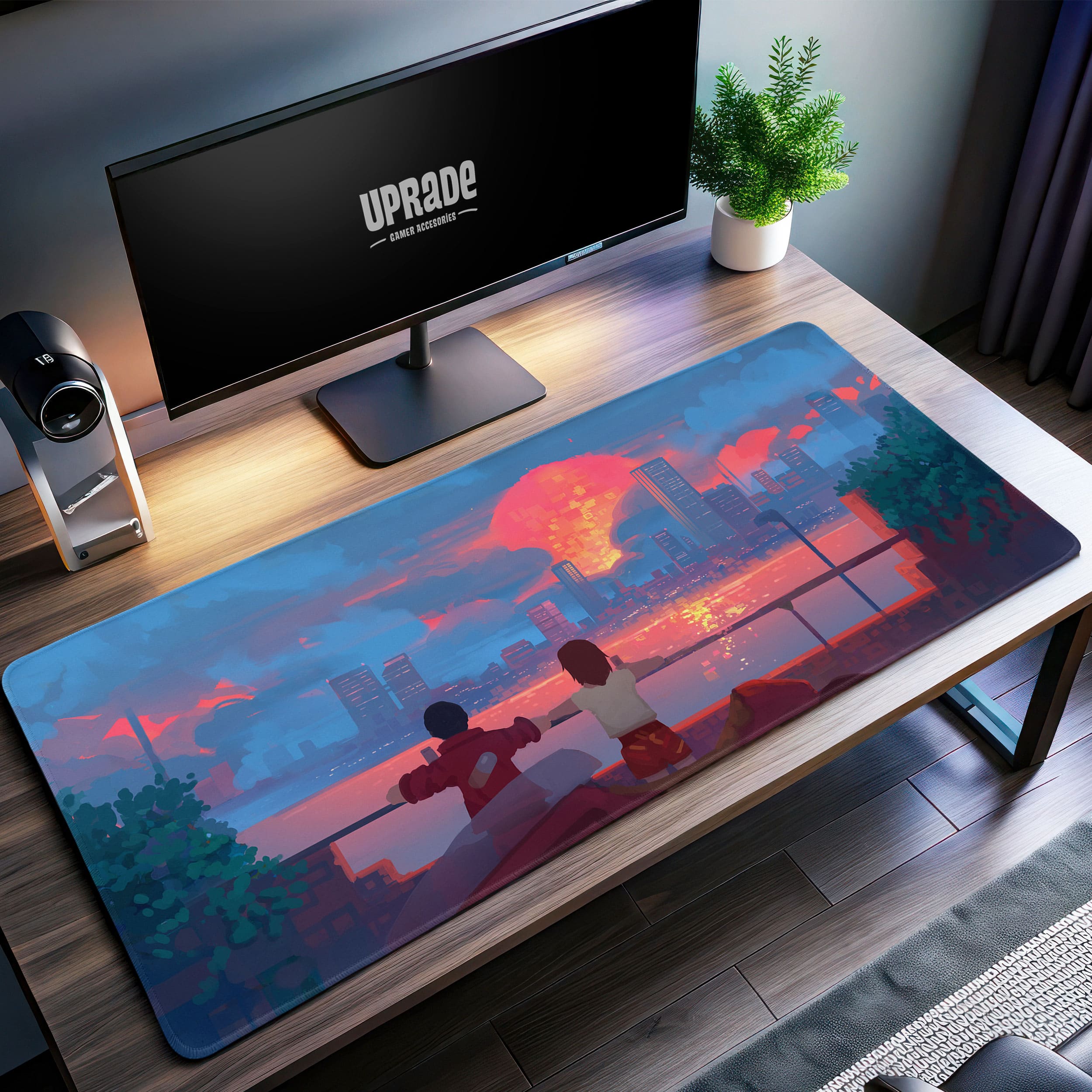 Allleftout Neo-Tokyo Sunset Desk Mat, Akira Inspired Mouse Pad