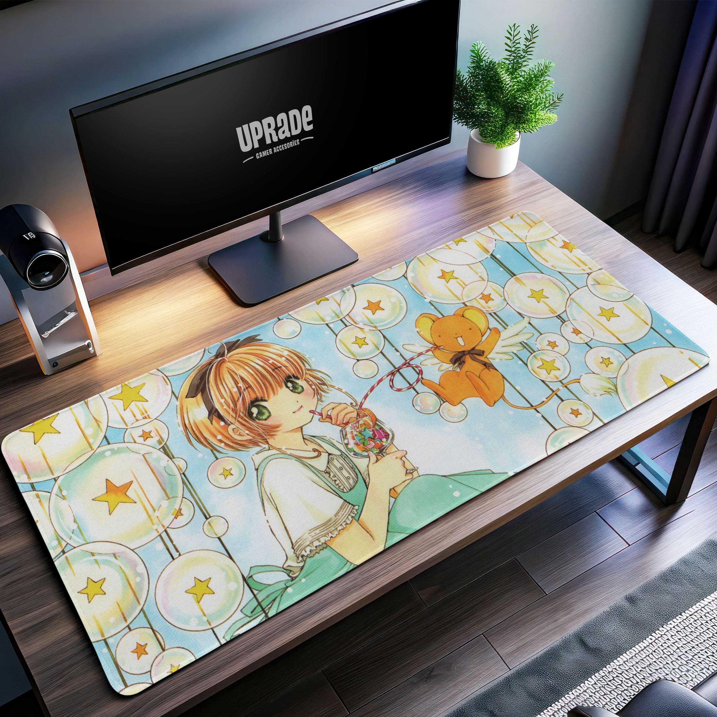 Allleftout Sakura And Kero Dreamy Desk Mat, Cardcaptor Inspired Mouse Pad