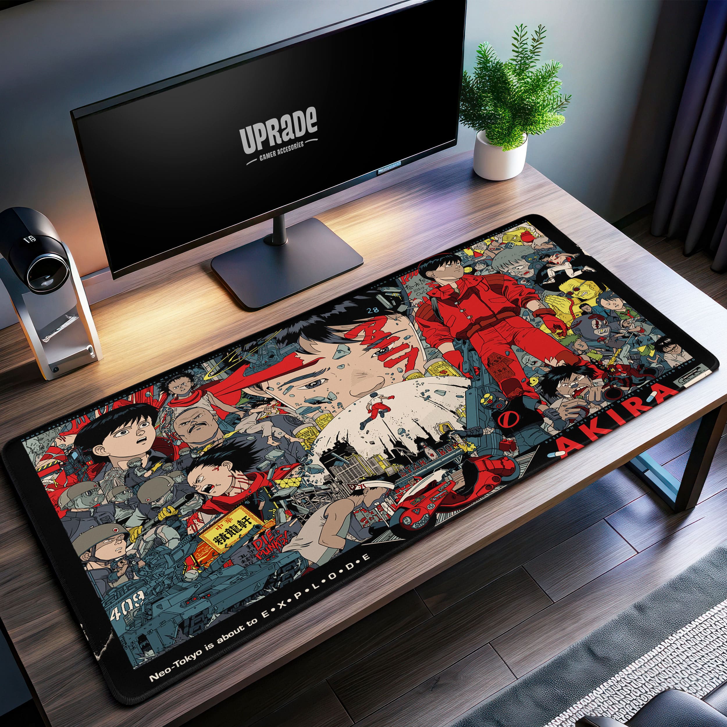Allleftout Akira Neo-Tokyo Desk Mat, Cyberpunk Anime Mouse Pad