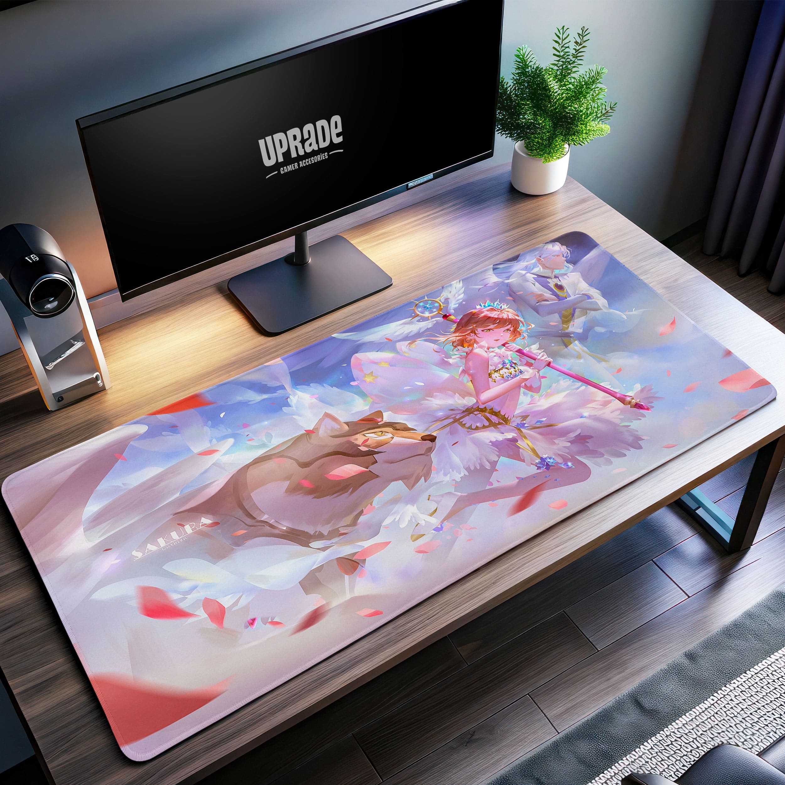 Allleftout Magical Sakura Desk Mat, Cardcaptor Inspired Mouse Pad