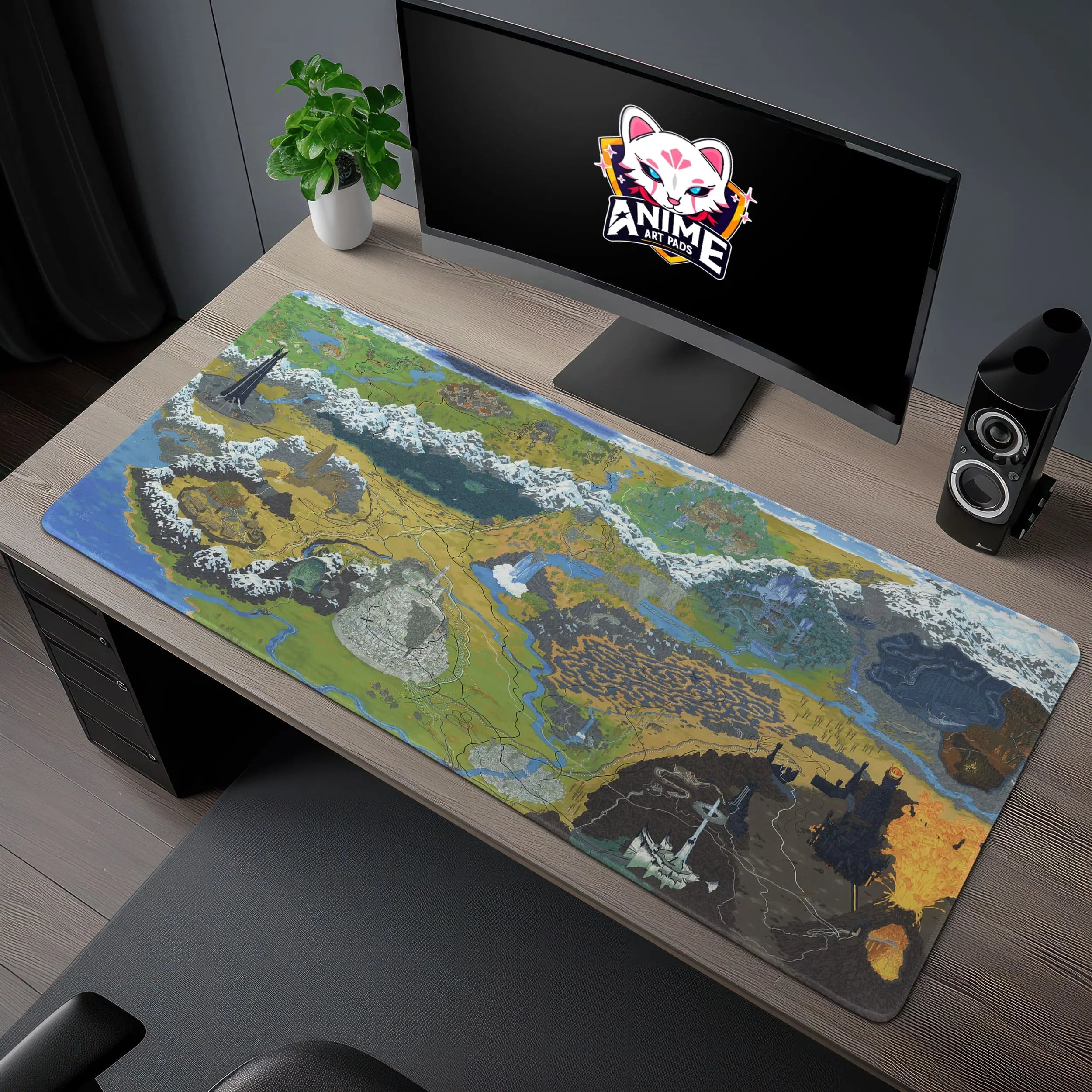 Allleftout Middle-Earth Map Desk Mat, Mordor To Rivendell Mouse Pad