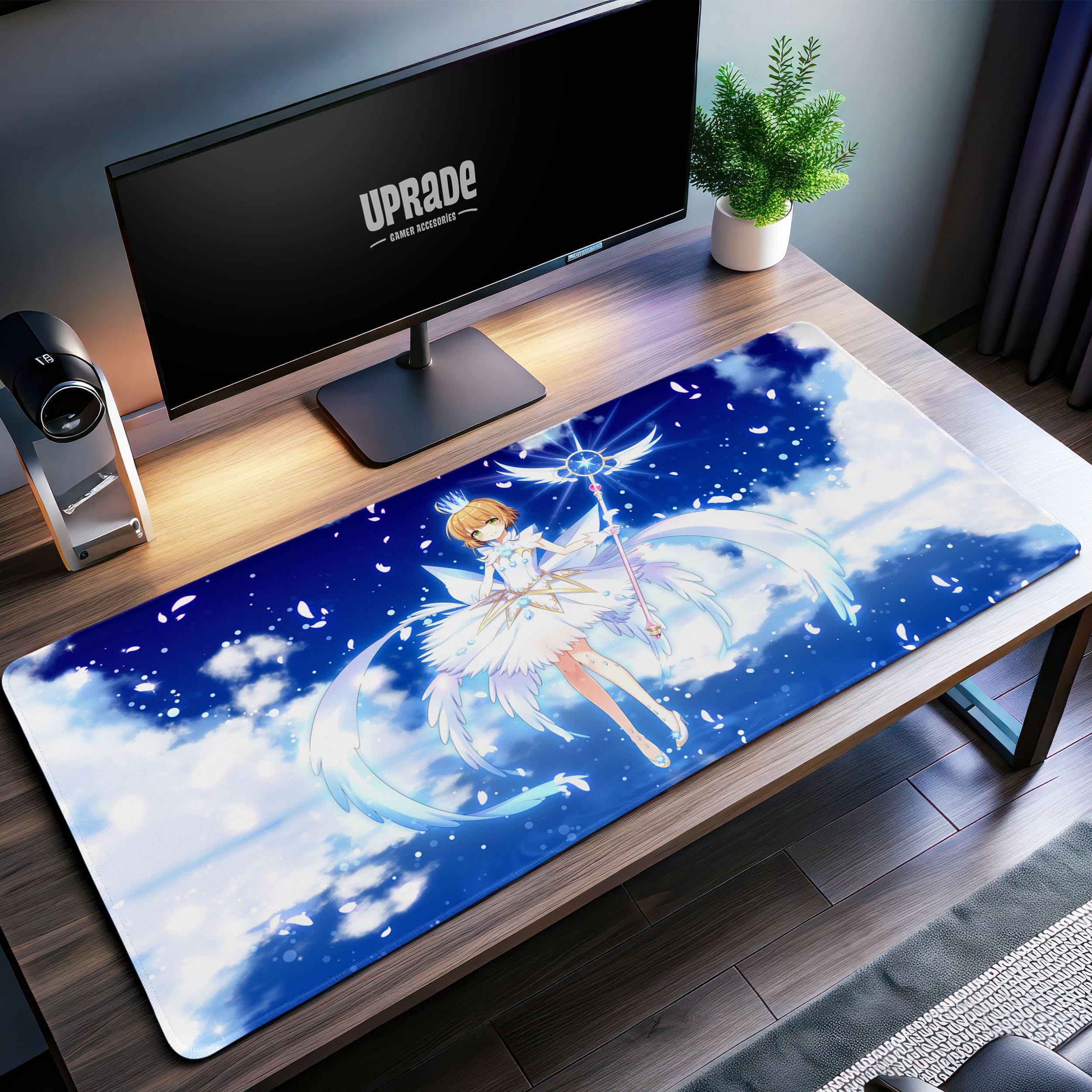 Allleftout Celestial Sakura Desk Mat, Cardcaptor Inspired Mouse Pad