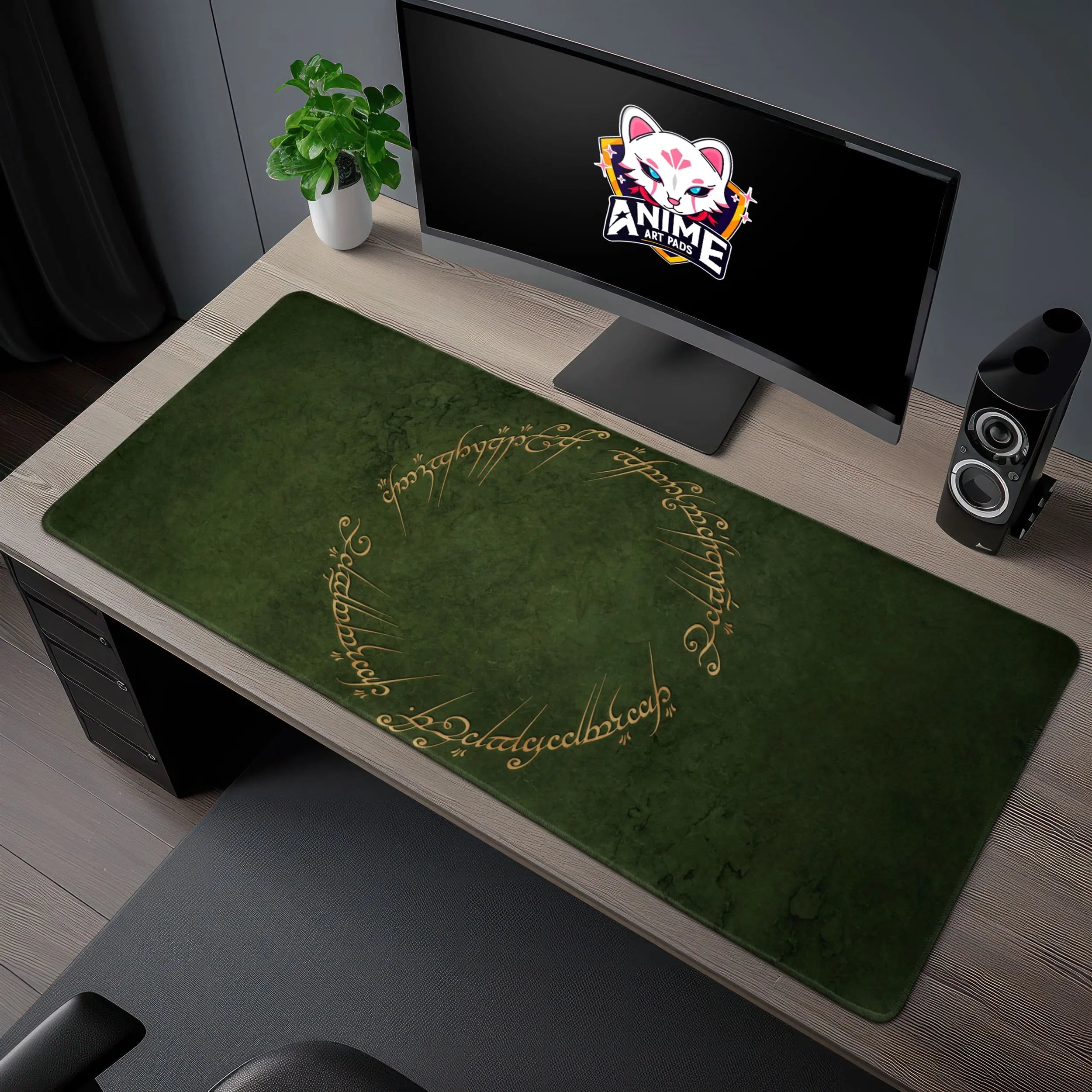 Allleftout One Ring Script Desk Mat, Middle-Earth Mouse Pad