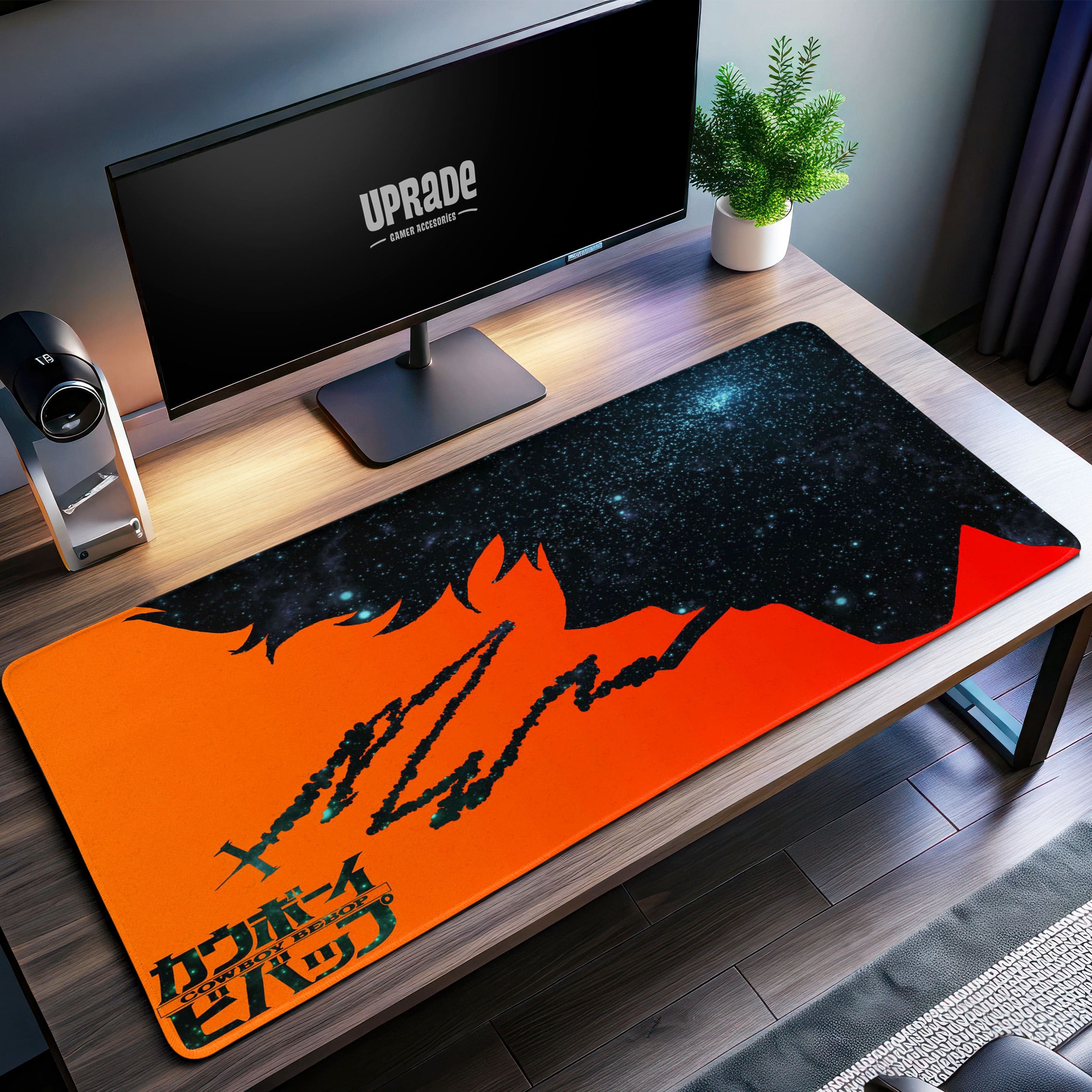 Allleftout Spike Silhouette Desk Mat, Cowboy Bebop Inspired Mouse Pad