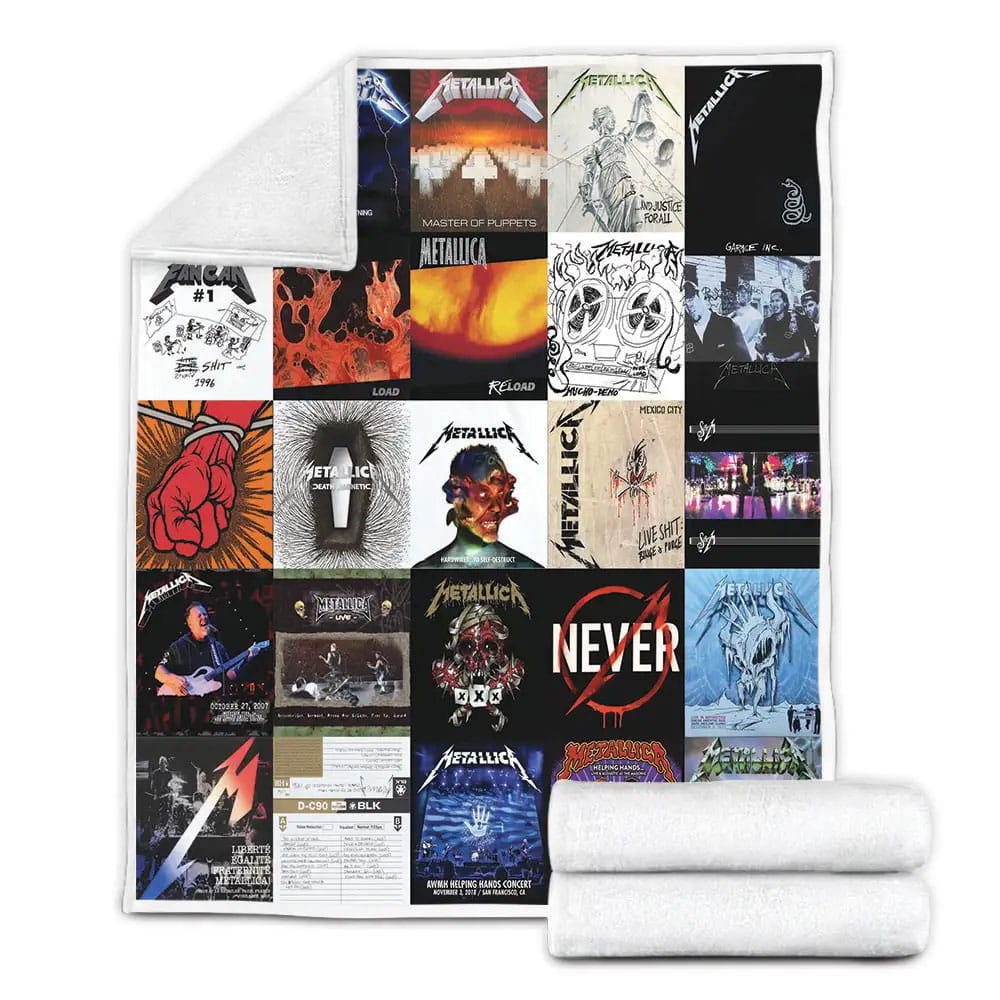 Metallica Album Covers Fleece Blanket Gift For Birthday Halloween Christmas