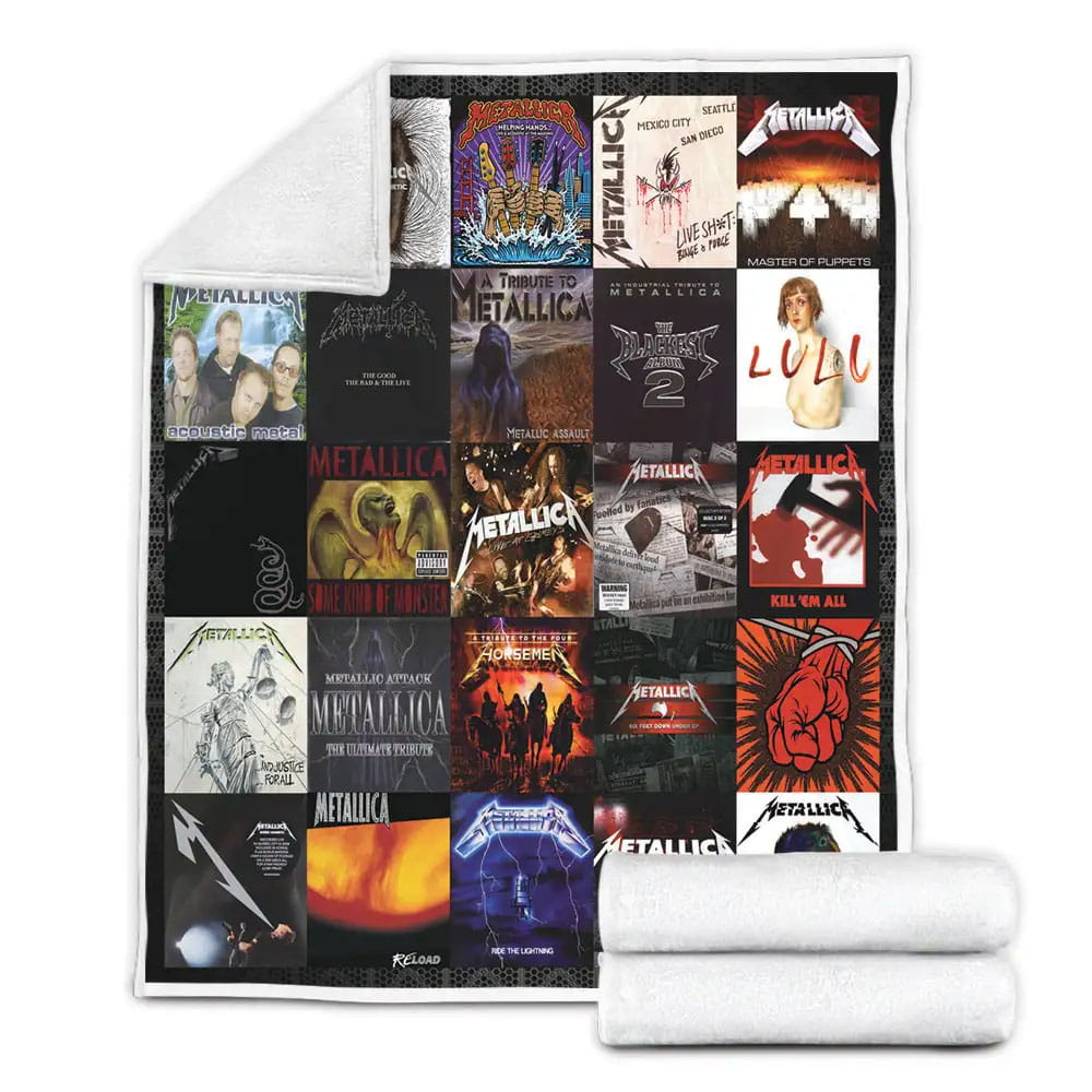 Metallica Albums Cover Poster Fleece Blanket Gift For Wife Husband