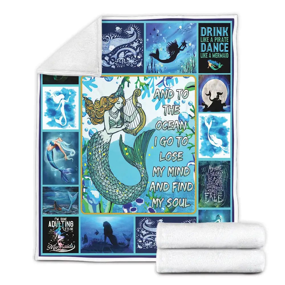 Mermaid Fleece Blanket Gift For Mothers Day Fathers Day