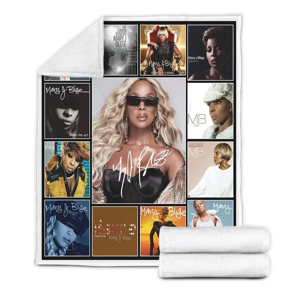 Mary J. Blige Fleece Blanket Gift For Birthday Halloween Christmas