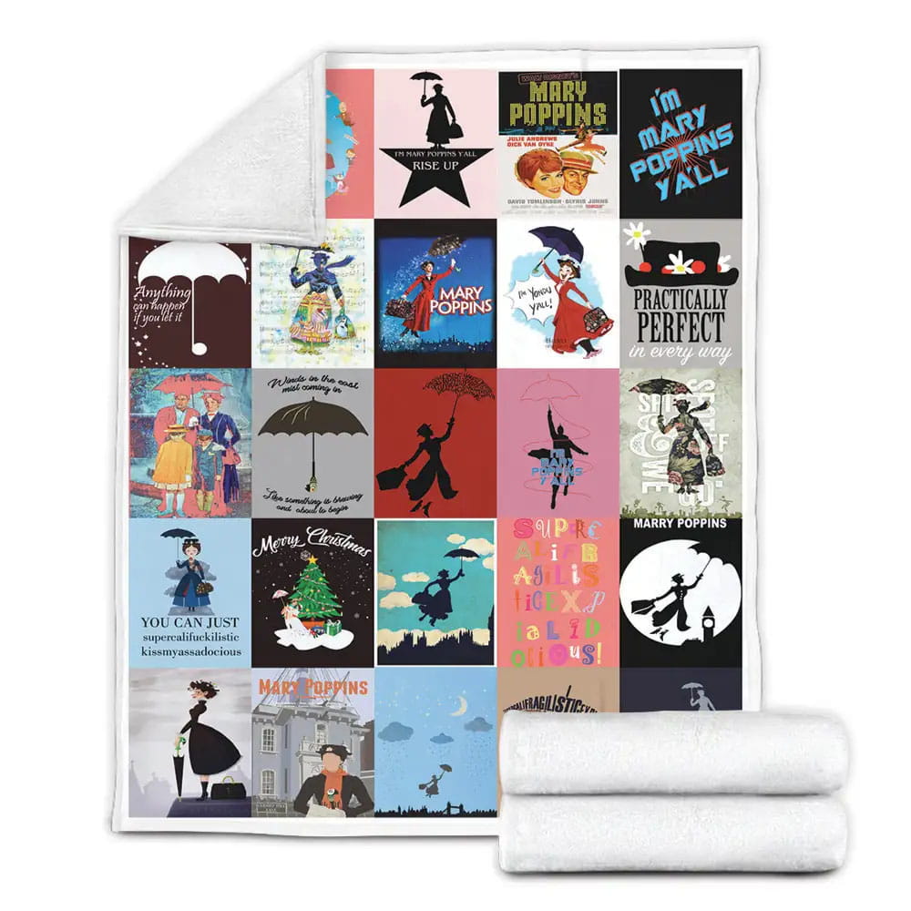 Mary Poppins Returns Fleece Blanket Gift For Birthday Halloween Christmas