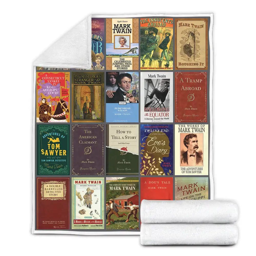 Mark Twain Books Fleece Blanket Gift For Mothers Day Fathers Day