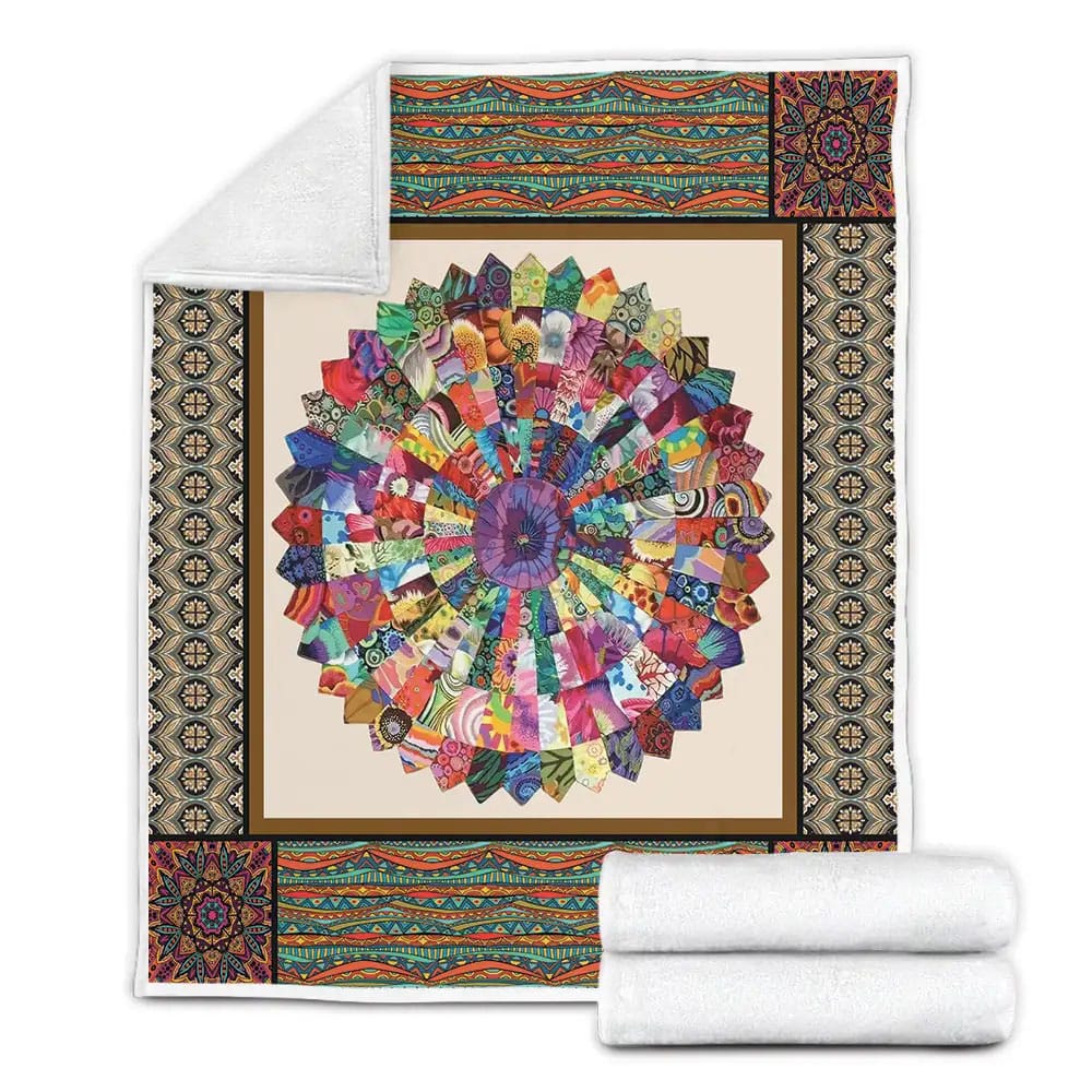 Mandala Peace Fleece Blanket Gift For Besties