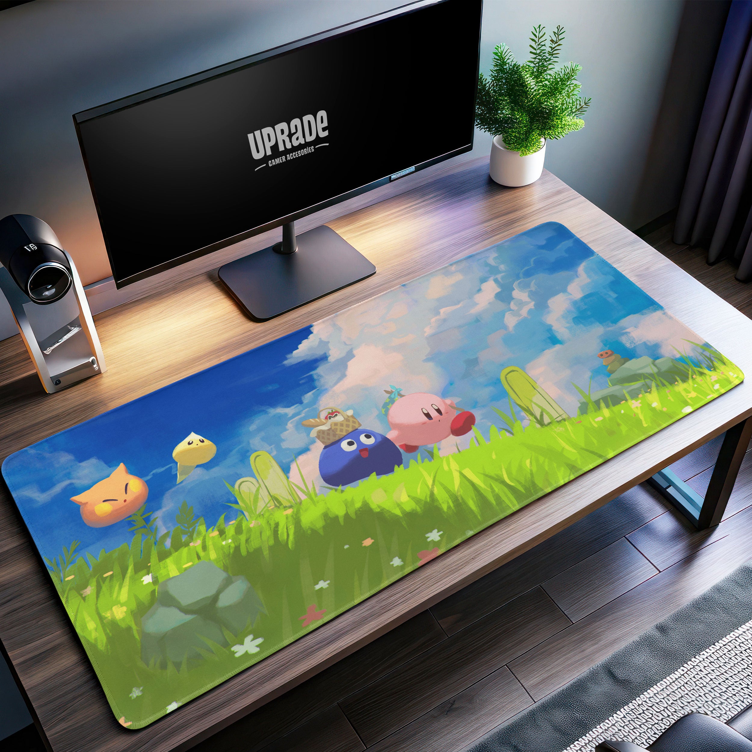 Allleftout Kirby Meadow Stroll Desk Mat, Dream Land Mouse Pad