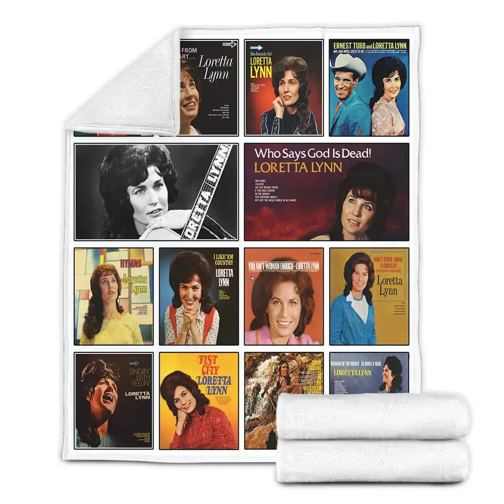 Loretta Lynn Album Covers Fleece Blanket Gift For Besties