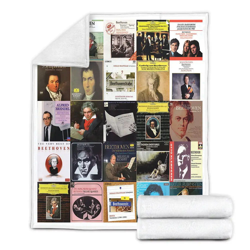 Ludwig Van Beethoven Album Covers Fleece Blanket Gift For Wife Husband