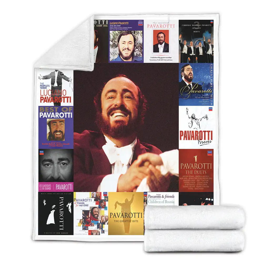 Luciano Pavarotti Fleece Blanket 