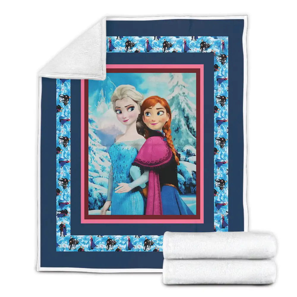 Anna And Elsa Frozen Fleece Blanket Gift For Wife Husband