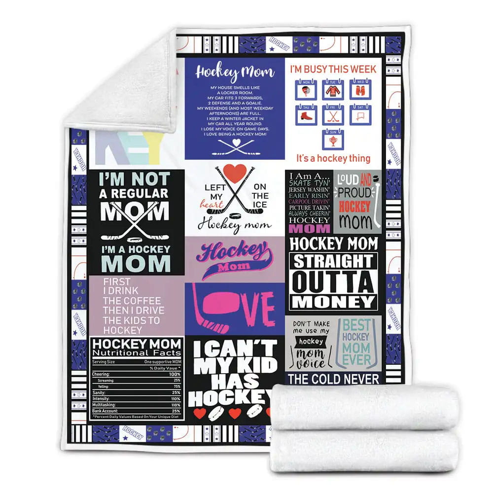 Ice Hockey Mom Fleece Blanket 