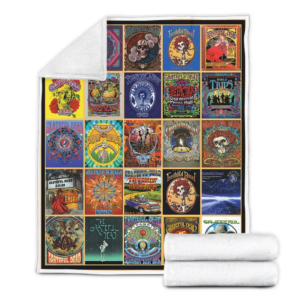 Grateful Dead Fleece Blanket Gift For Wife Husband