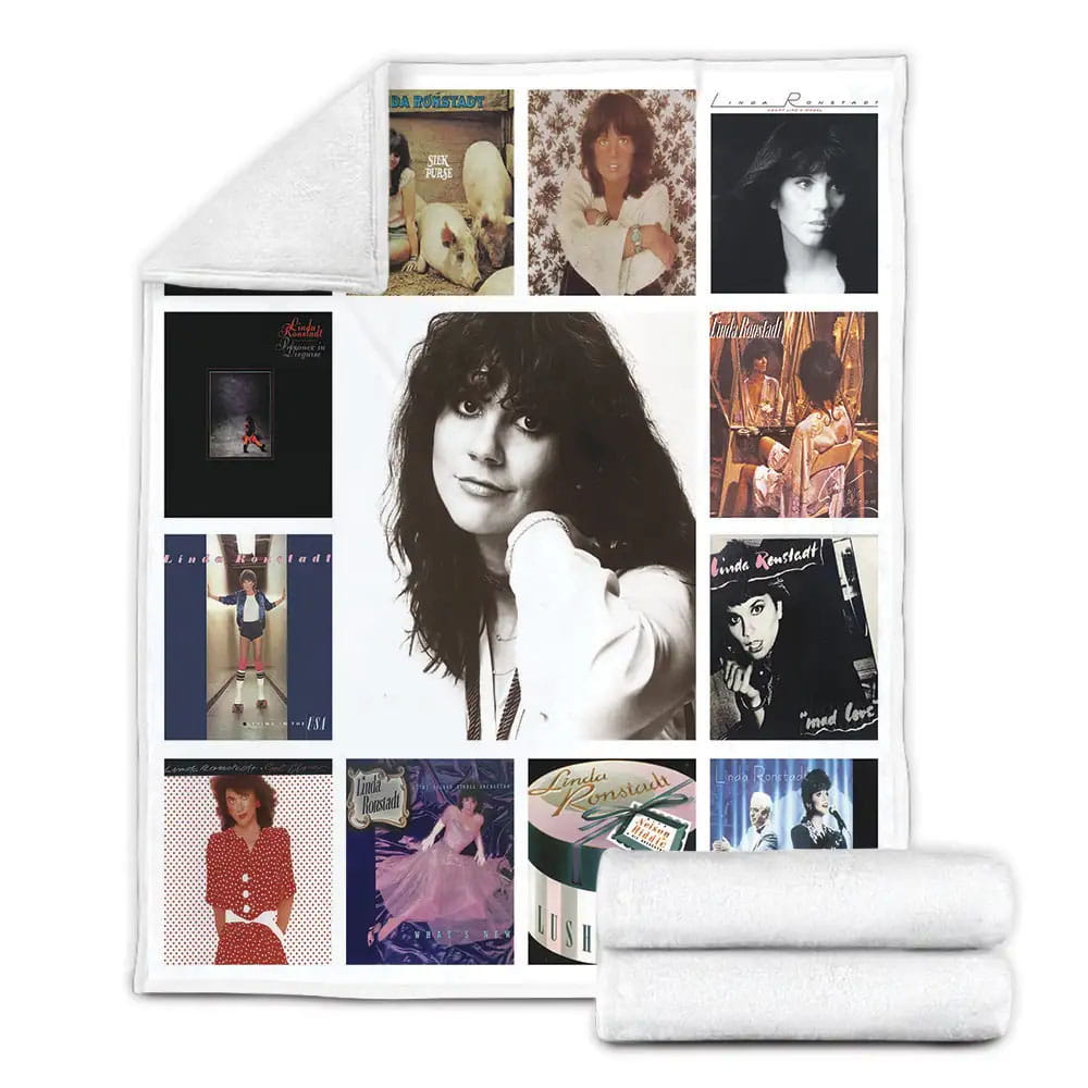 Linda Ronstadt Album Covers Fleece Blanket Gift For Mothers Day Fathers Day