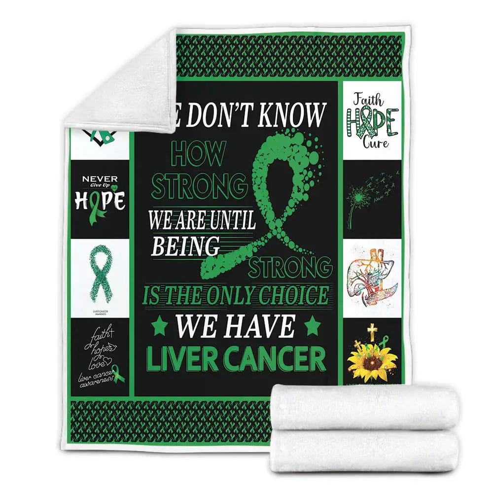 Liver Cancer Awareness Fleece Blanket Gift For Birthday Halloween Christmas