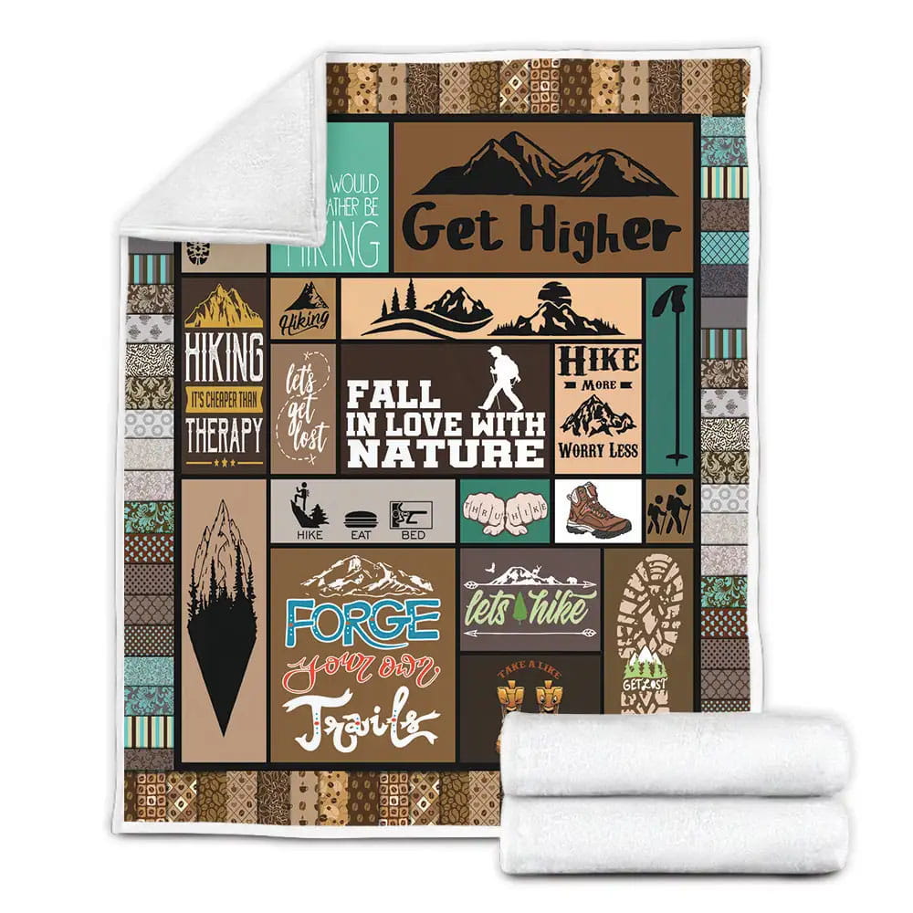Let Go Hiking Fleece Blanket Gift For Wife Husband