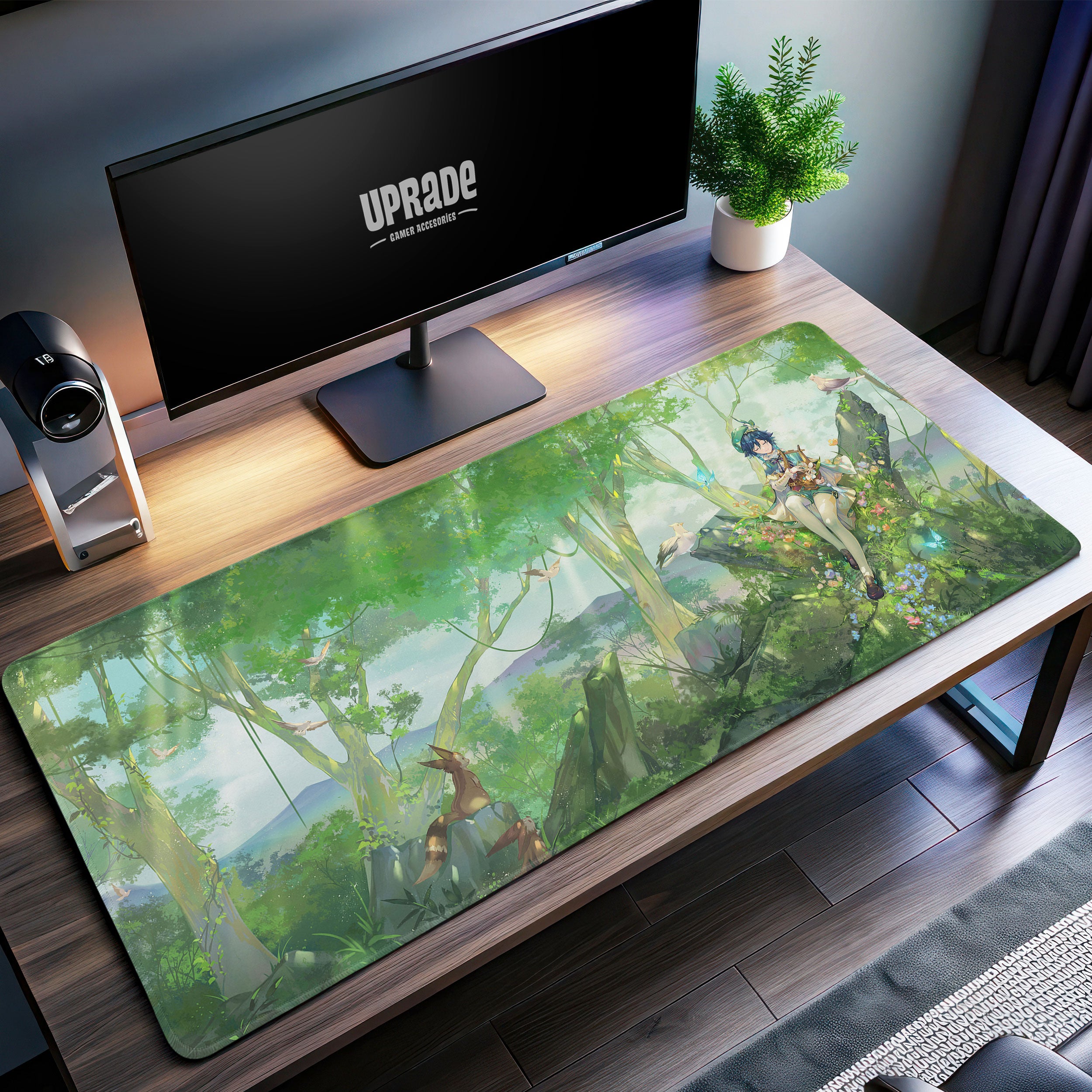 Allleftout Genshin Impact Forest Harmony Desk Mat, Sumeru Vibes Mouse Pad