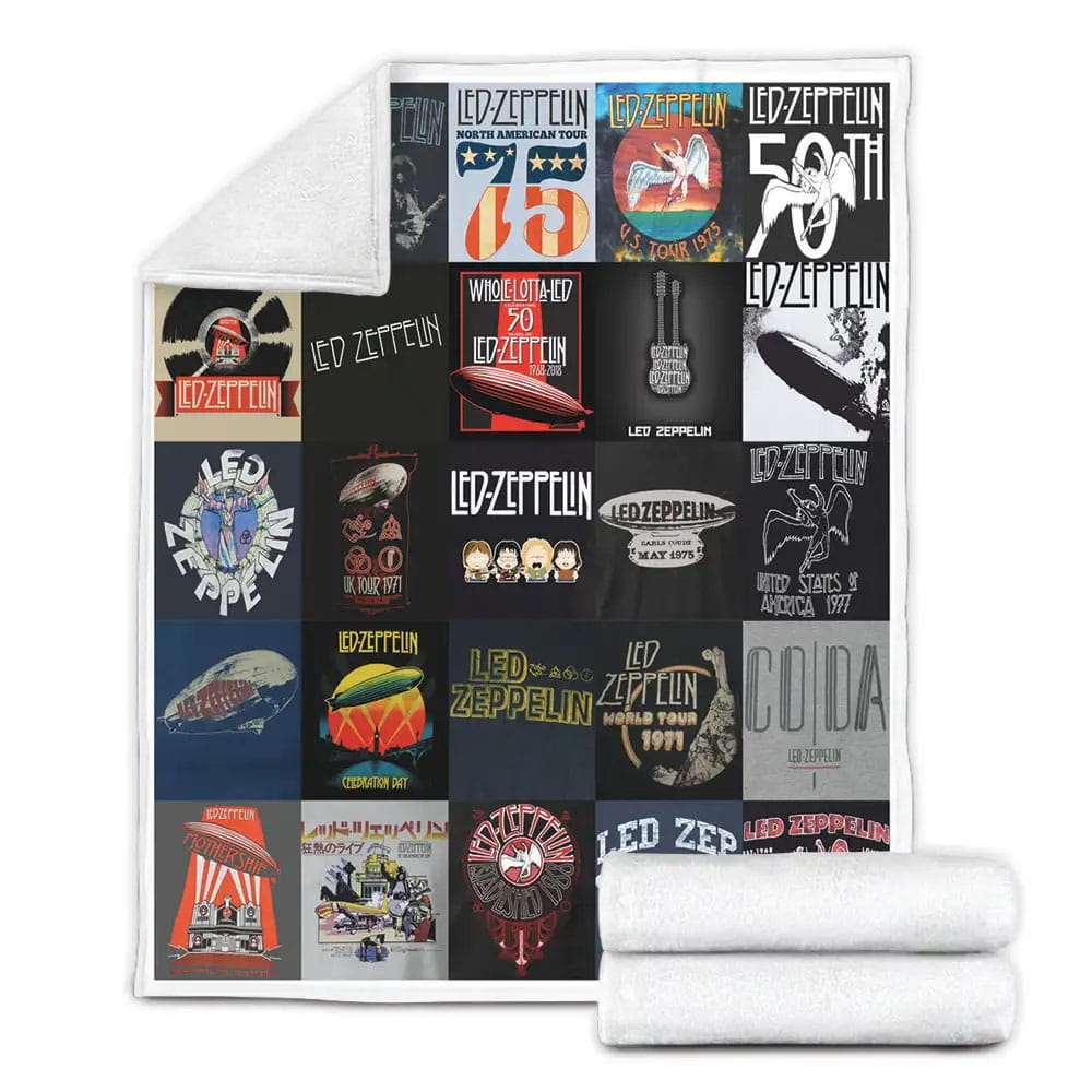 Led Zeppelin Tour Shirts Fleece Blanket Gift For Wife Husband