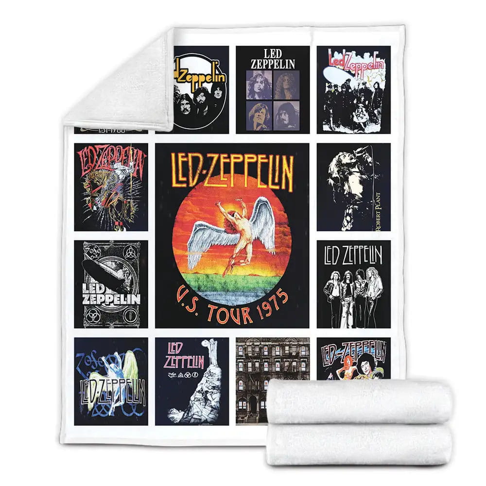 Led Zeppelin Albums Fleece Blanket 