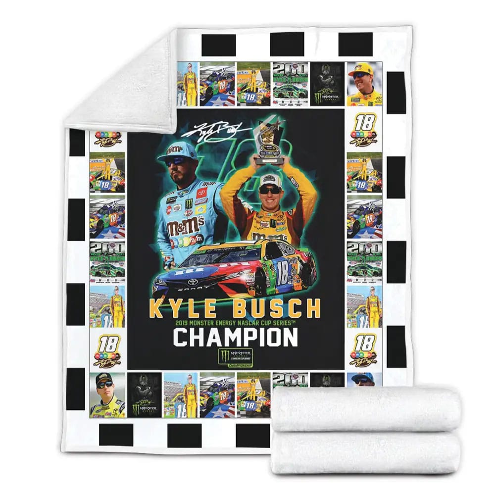 Kyle Busch Fleece Blanket Gift For Wife Husband