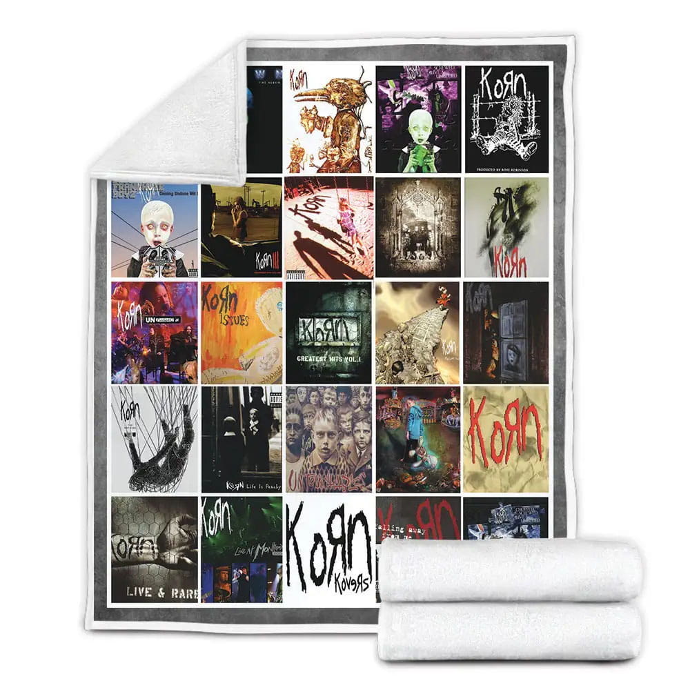Korn Albums Cover Fleece Blanket Gift For Birthday Halloween Christmas