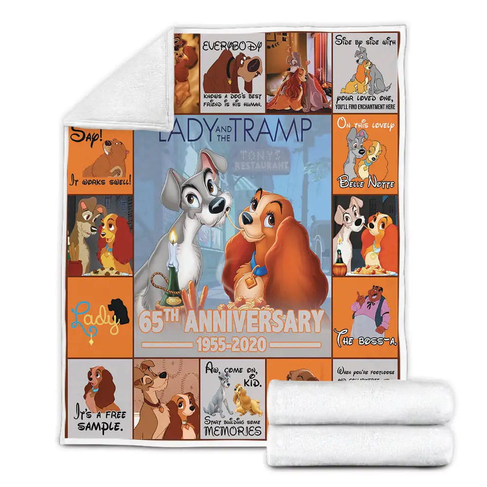 Lady And The Tramp Fleece Blanket Gift For Mothers Day Fathers Day