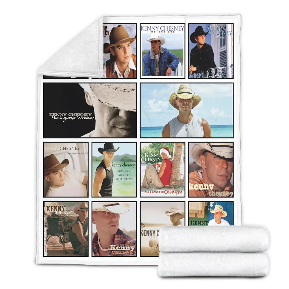 Kenny Chesney Album Covers Fleece Blanket 