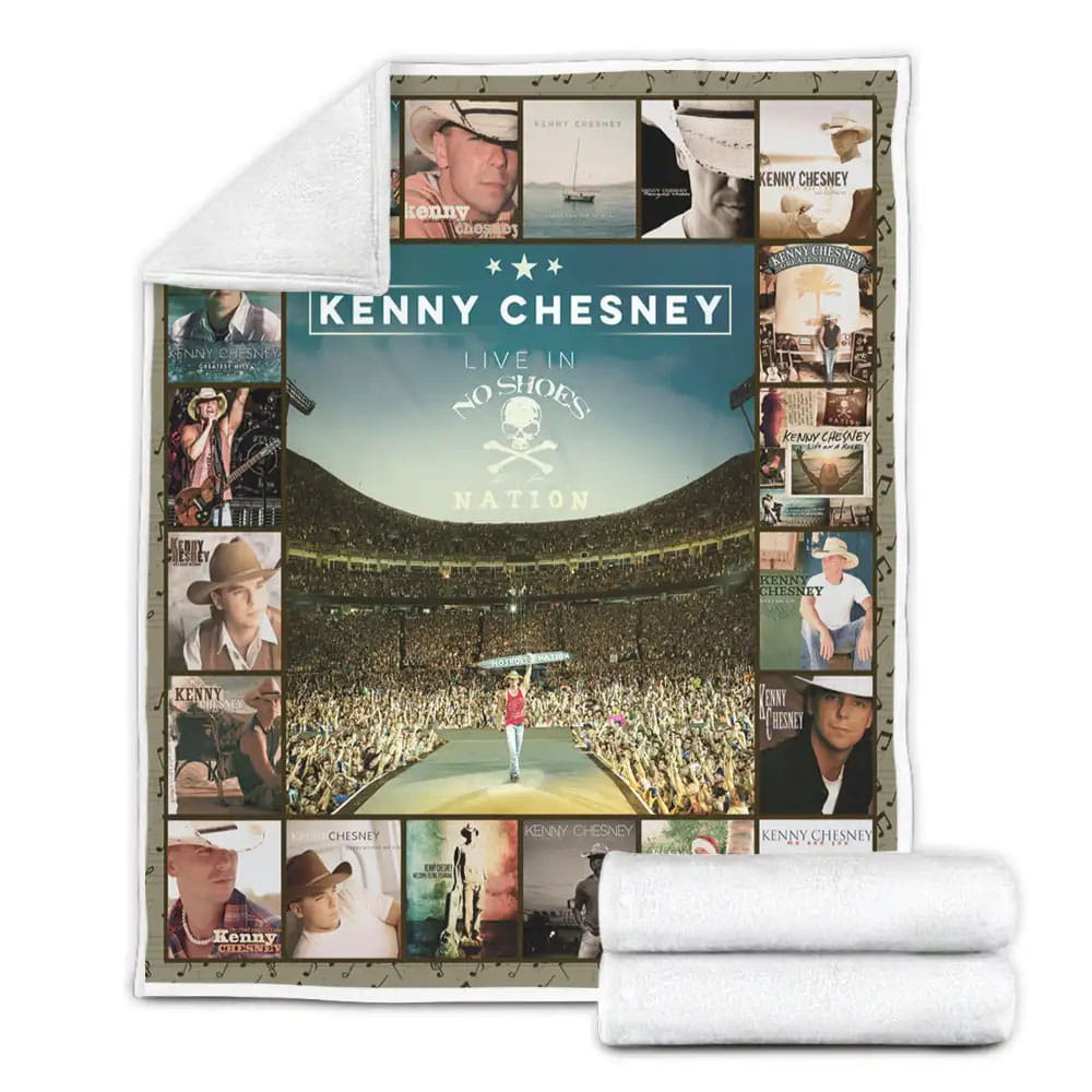 Kenny Chesney Live Fleece Blanket Gift For Birthday Halloween Christmas