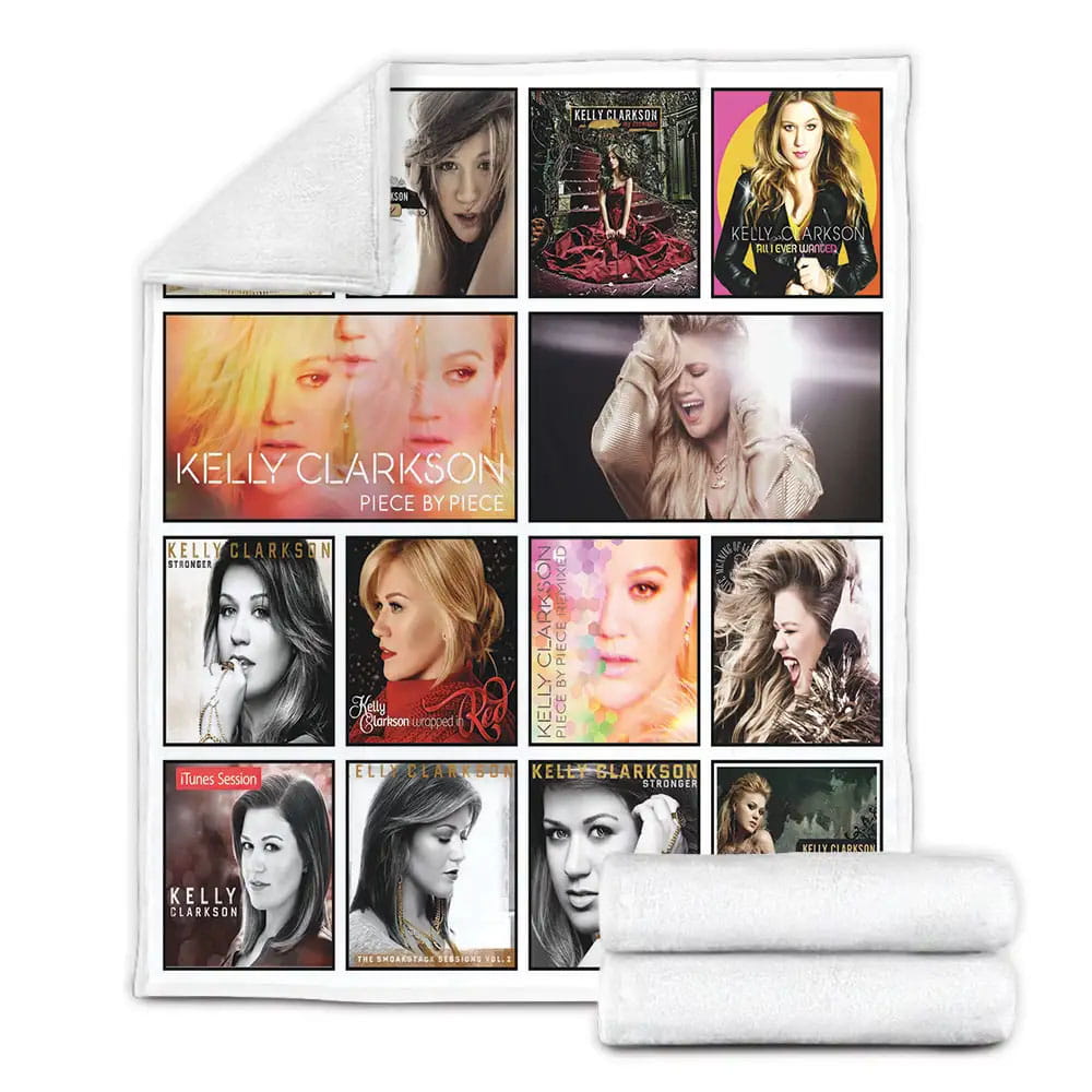 Kelly Clarkson Album Covers Fleece Blanket Gift For Birthday Halloween Christmas