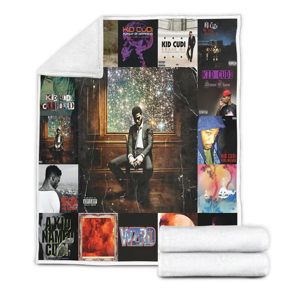 Kid Cudi Albums Fleece Blanket Gift For Wife Husband
