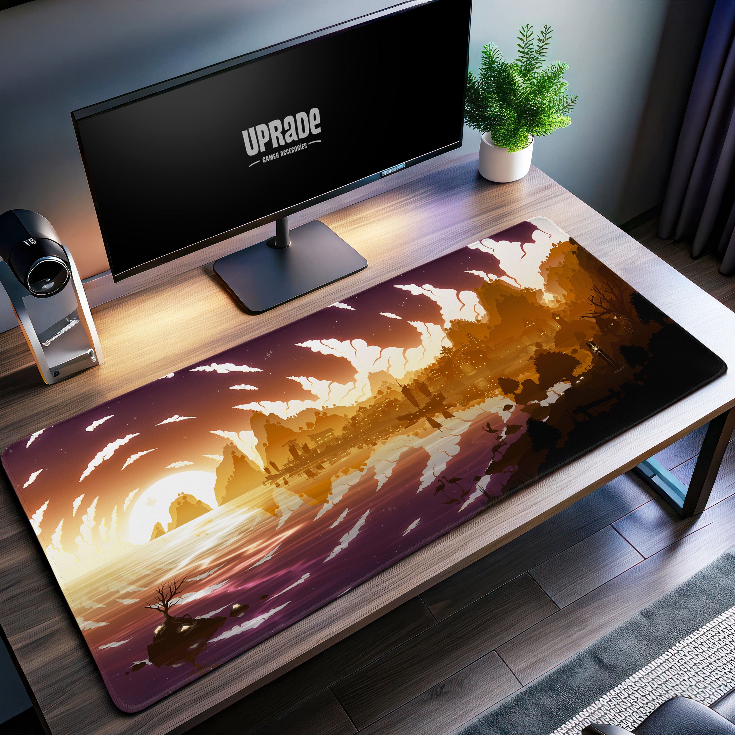 Allleftout Genshin Impact Desk Mat, Liyue Sunset Mouse Pad